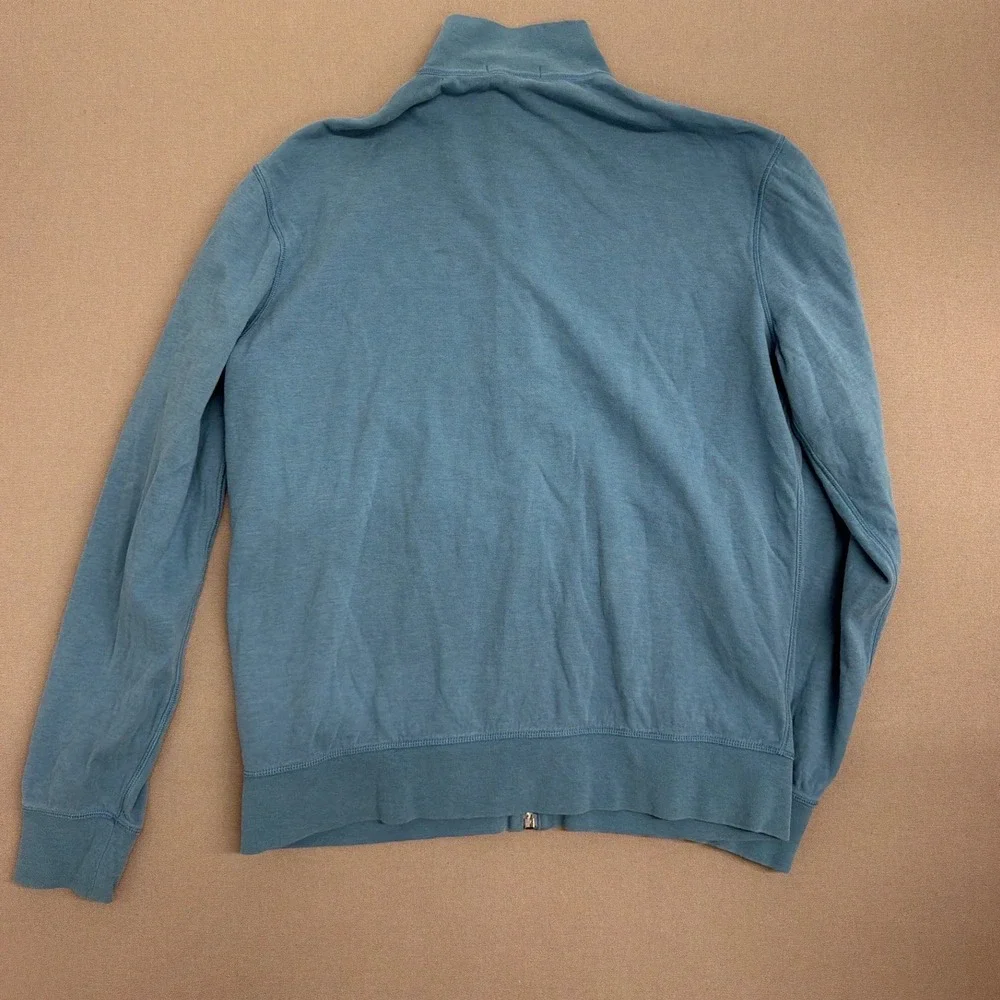 Polo Ralph Lauren Mens Full Zip Sweatshirt Blue Mock Neck Jacket Size M 2236